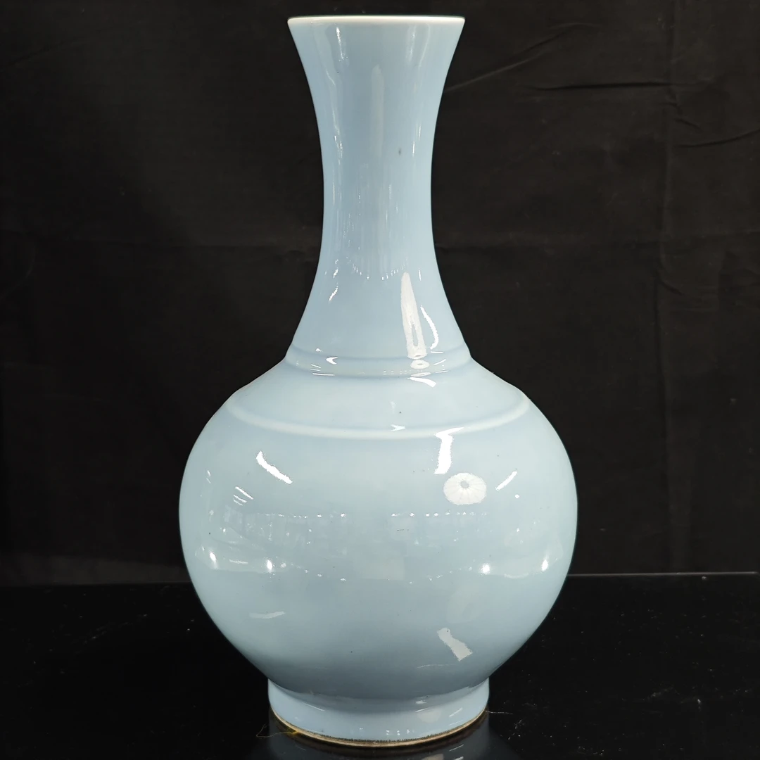 晚  清 天青釉赏瓶陶瓷GS-0243-高度39.5 肚径21