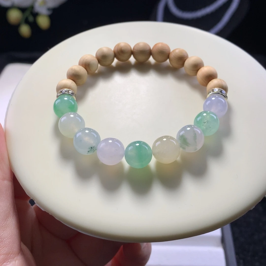 翡翠未镶嵌手串卡9落花时节