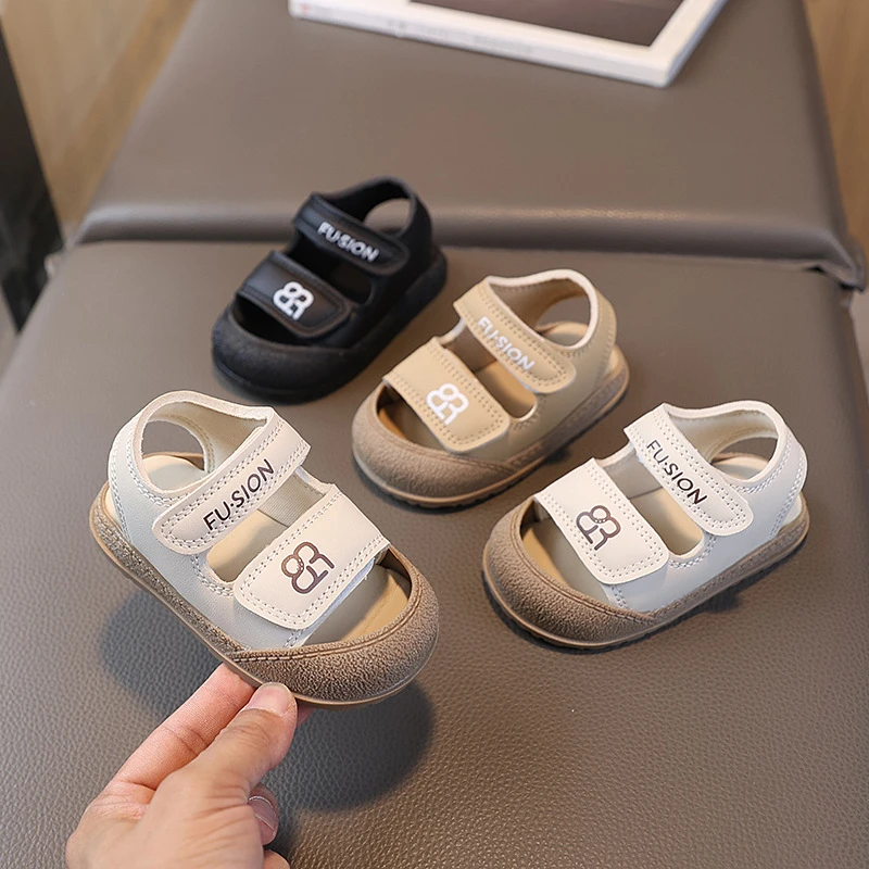 男童包头凉鞋夏季新款儿童软底沙滩鞋女童运动小童宝宝鞋子学步鞋