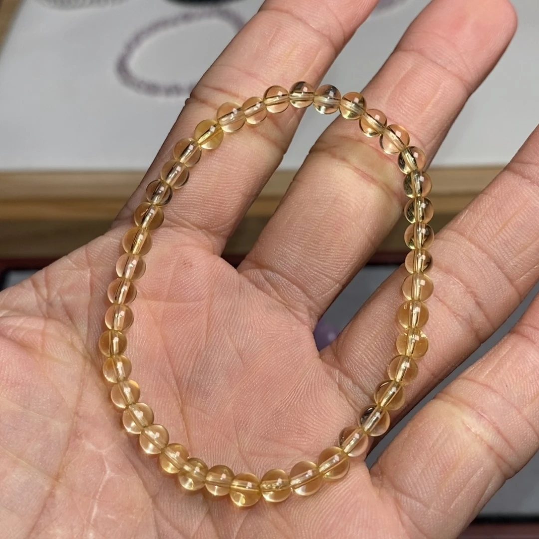 水晶未镶嵌手链黄水晶4.6mm