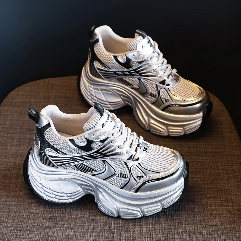 TW8162-5内增高厚底老爹鞋女2025四季新款软底松糕运动休闲鞋