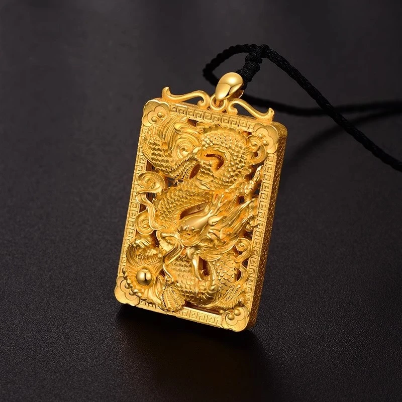 非金属布艺项链 古法工艺-精雕龙行天下吊坠-轻奢百搭款