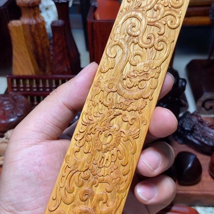 黄花梨/降香黄檀龙凤呈祥书签