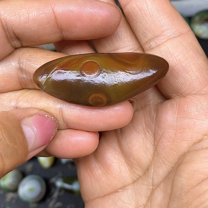 牛角锁骨链，双眼花眼玛瑙