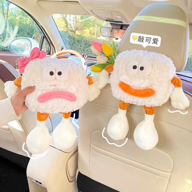 车载抽纸盒大眼小丑怪汽车内纸巾盒挂式创意车上用纸巾挂袋高级感