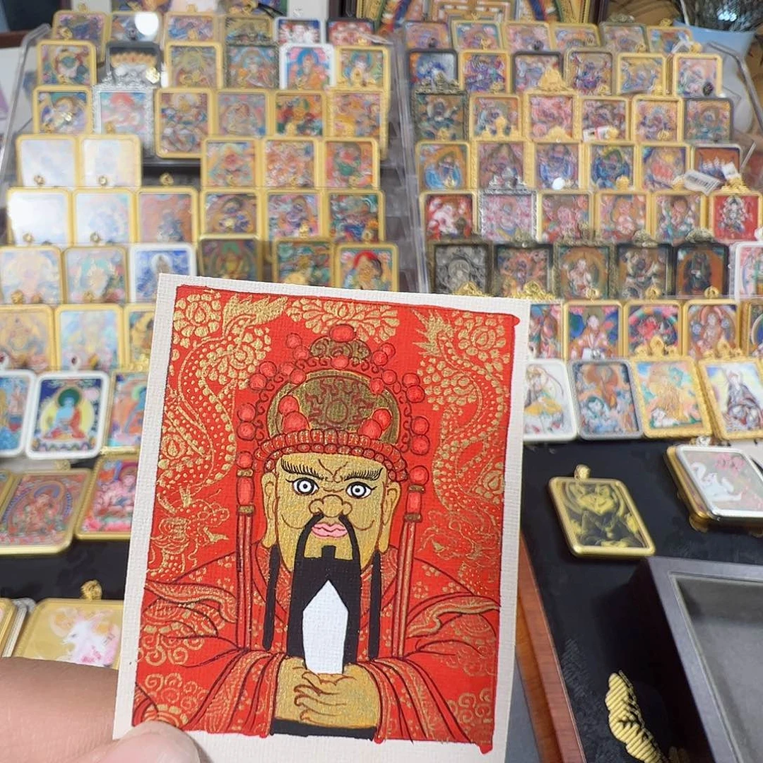 吊坠華****饰五爷纯手绘唐卡