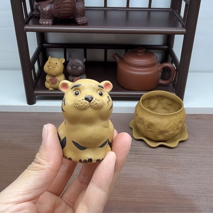 段泥茶案老虎茶宠