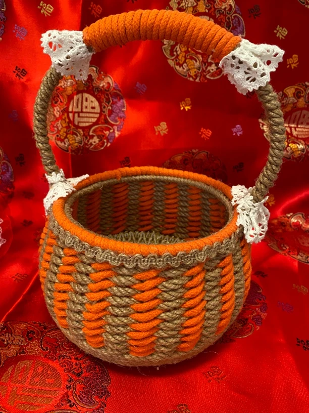 纯手工南瓜纹提篮