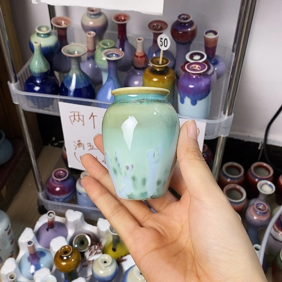 摆件景德镇高温陶瓷小花器