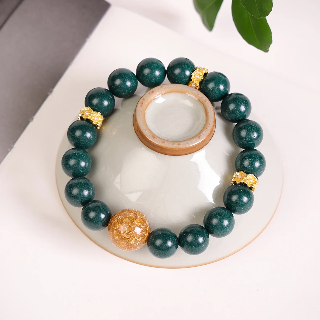 【五味石斛香方】12MM左右非遗泥塑搭配款单圈 古法纯手工（避水避汗