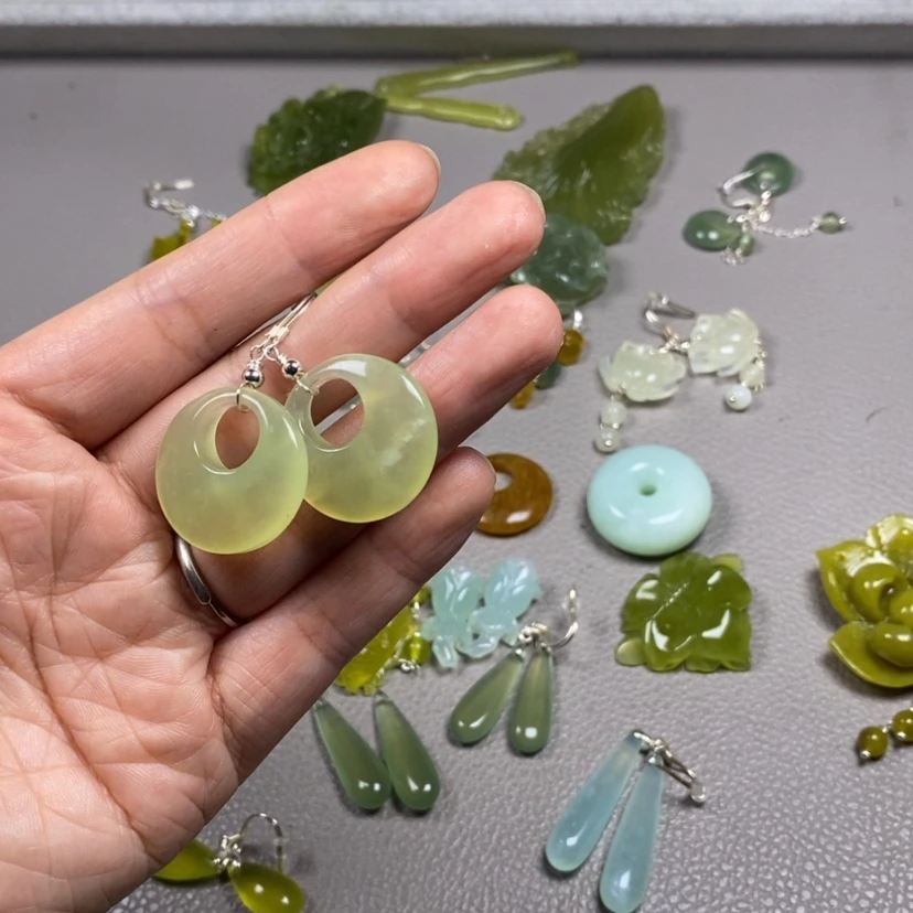 【闪购商品】未镶嵌蛇纹石玉挂件耳饰耳环项链