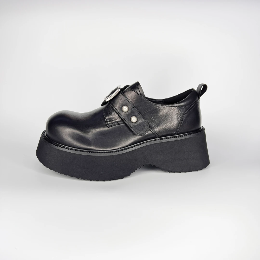 【聚新汇】5330-3 秋季新款小个子甜酷时尚百搭舒适厚底乐福鞋