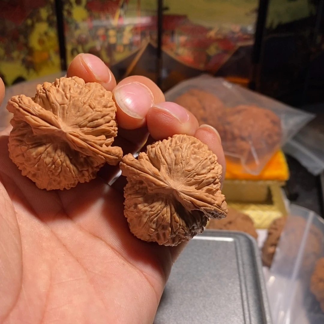 把件文玩核桃白狮子