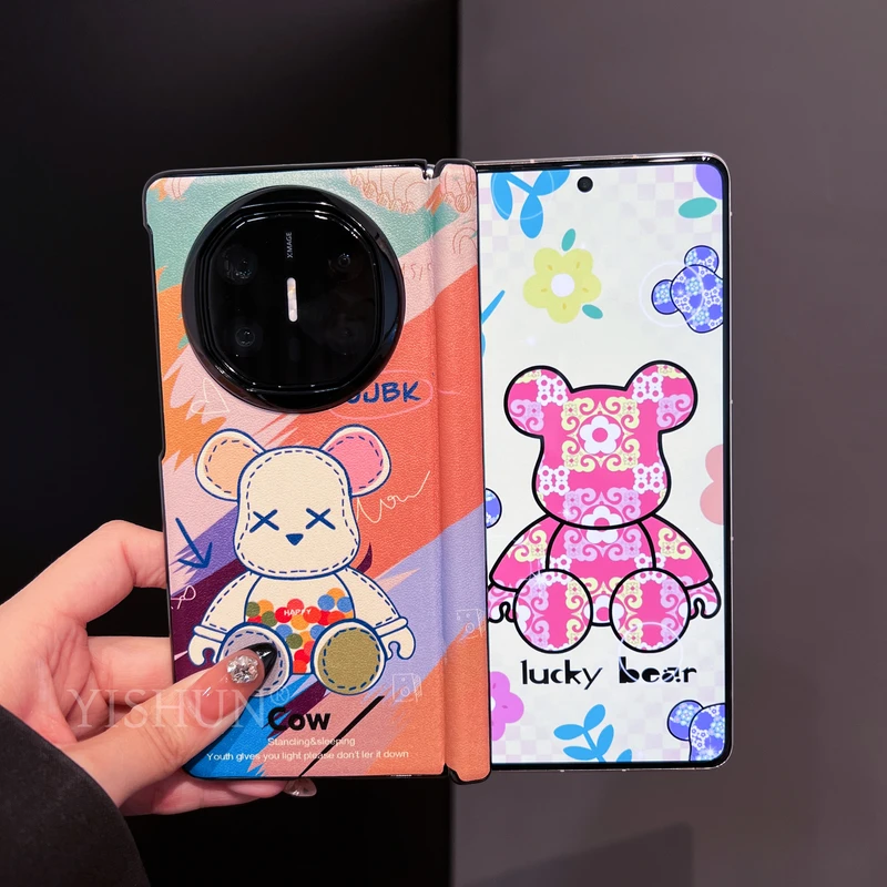 适用于华为x6手机壳新款折叠屏轻奢时尚潮牌ins彩色卡通matex5典