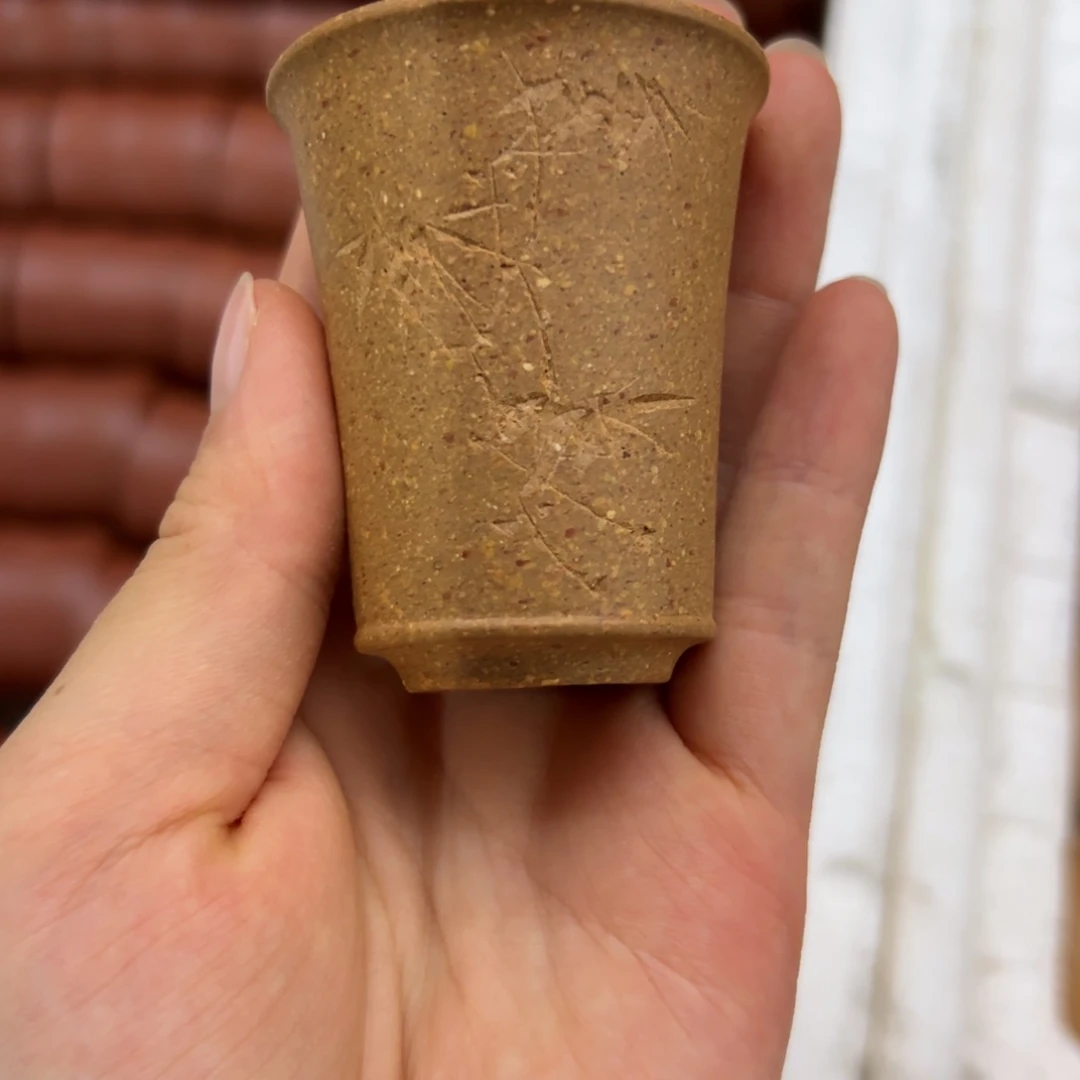 紫砂老段泥闻香杯竹韵