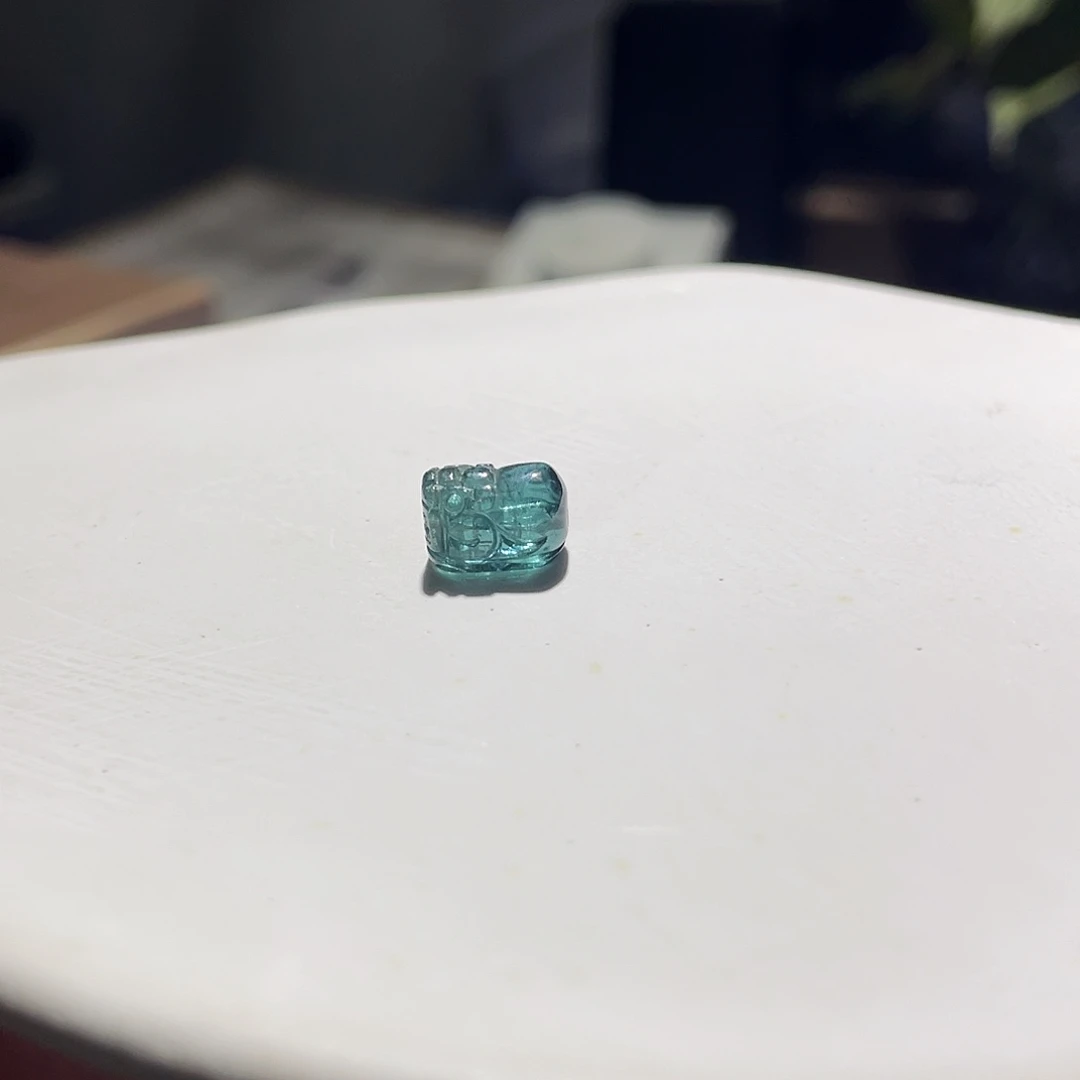 碧玺手绳未镶嵌福*生皮皮单珠蓝碧玺