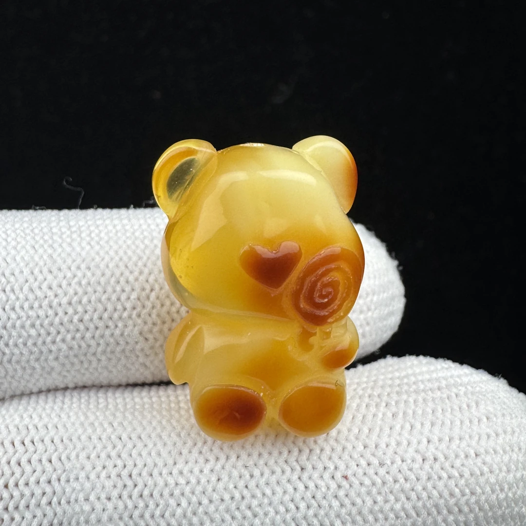 R7913 天然蜜蜡 小熊17*25*14 mm 支持复检 假一发四