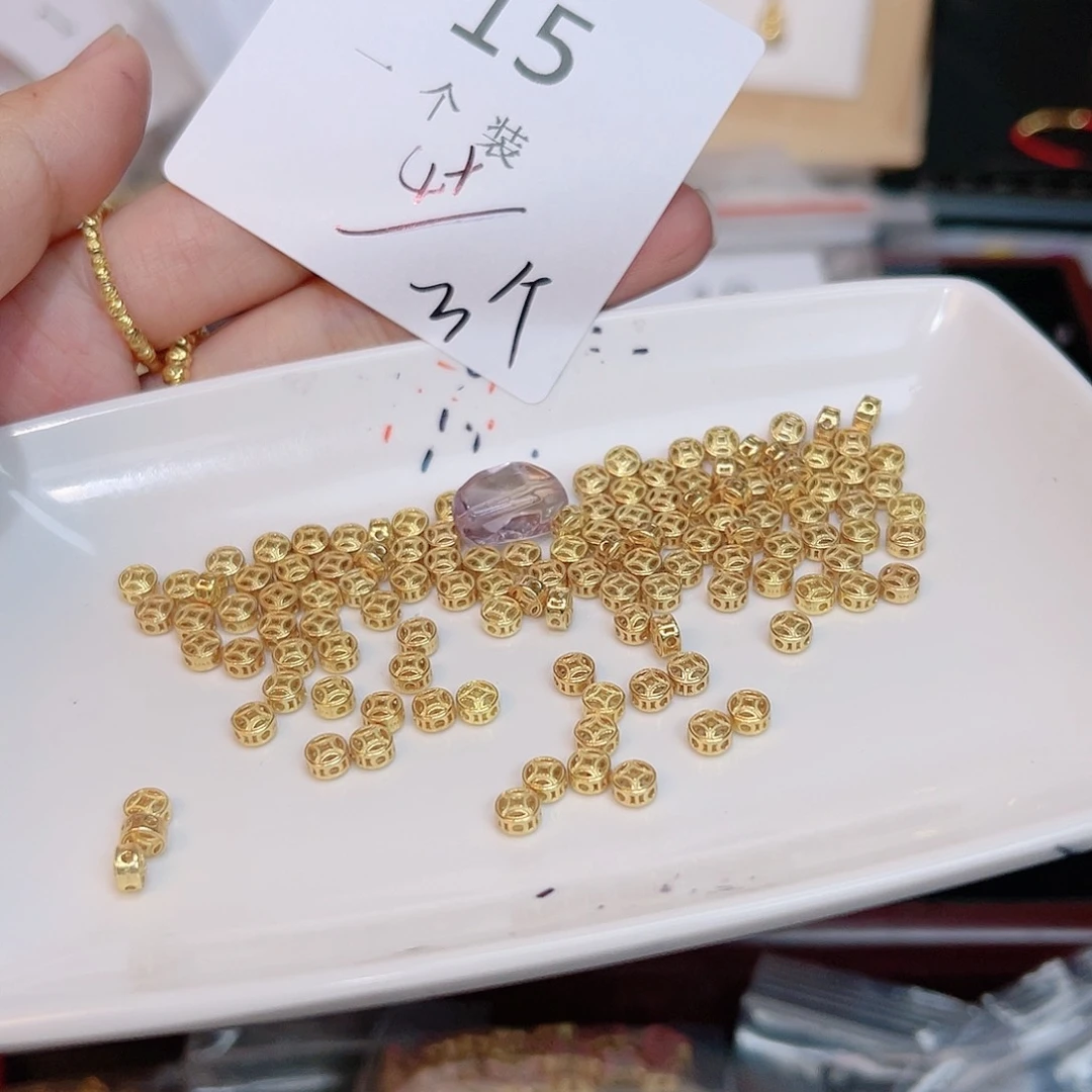 紫晶珠宝半成品银S925镀金镶嵌15