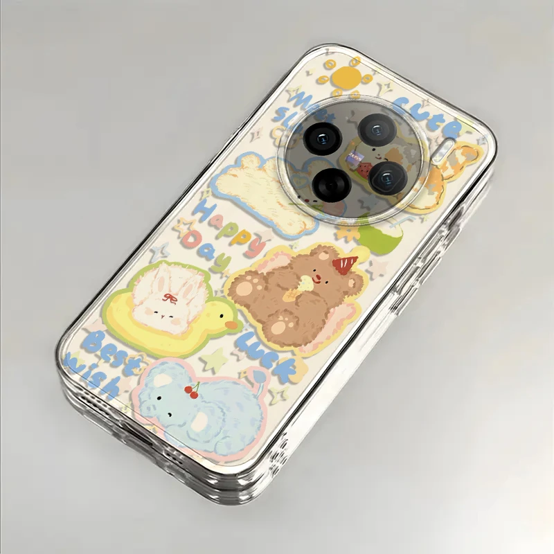 可爱小动物适用vivoX100手机壳vivoX100pro防摔ultra全包S硅胶软