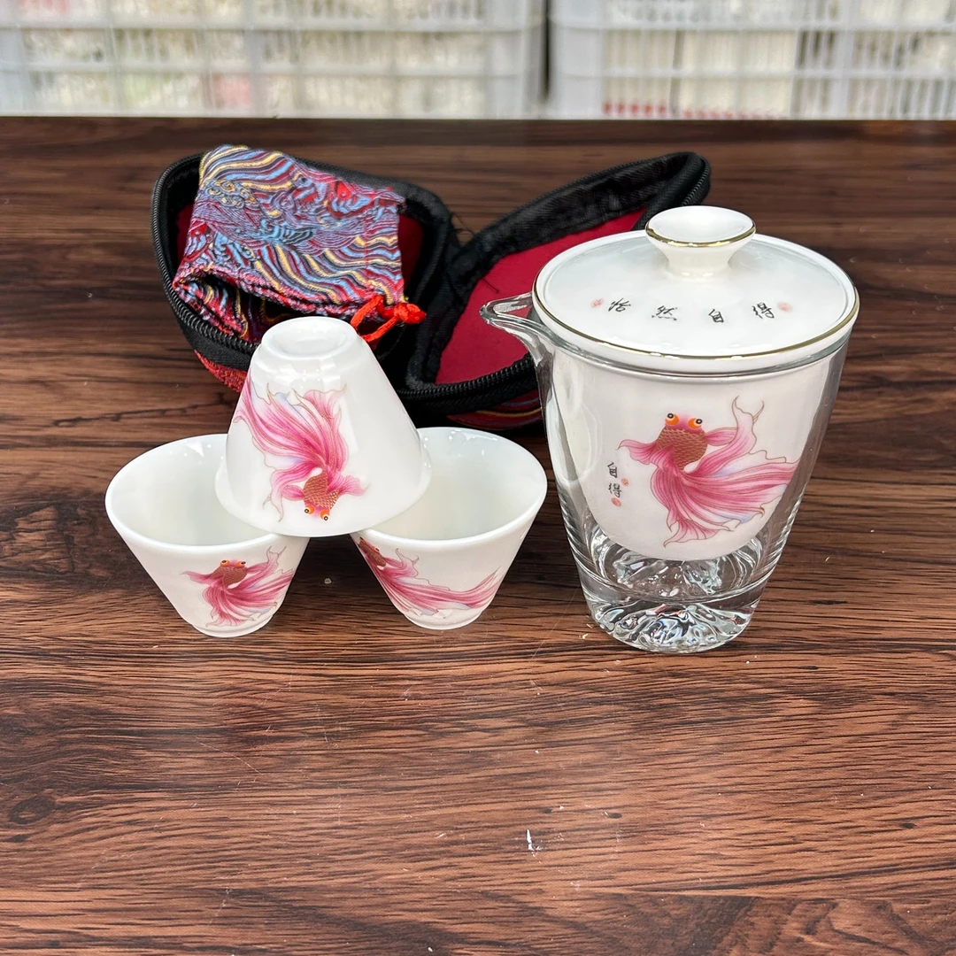 大海茶器@@X370-金鱼旅行茶具