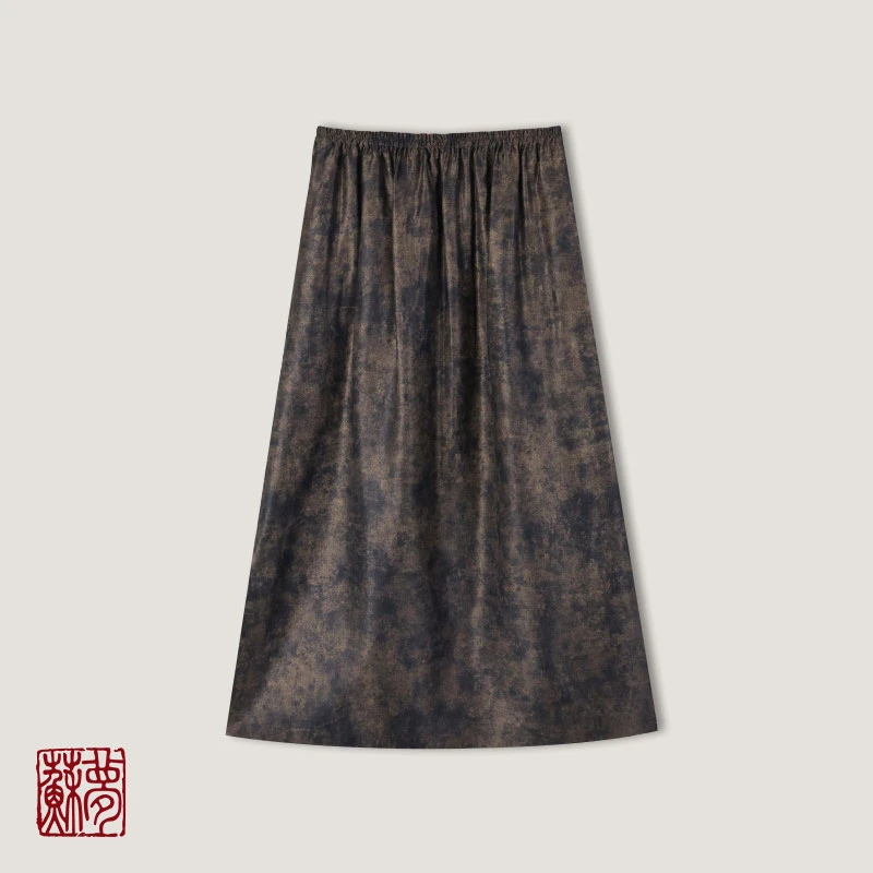 蘇夢【岁月生花】香云纱休闲实穿百搭洒金半裙0107518