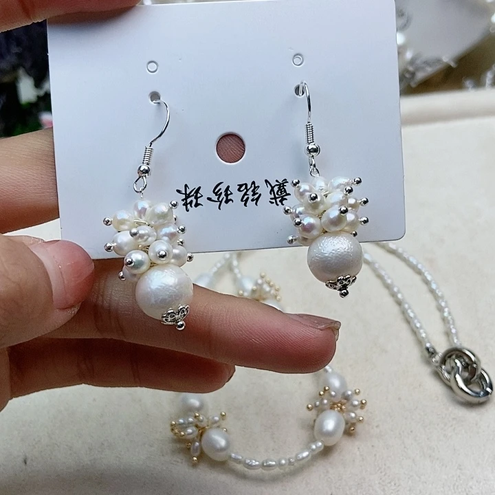 淡水珍珠颈饰银S925镶嵌