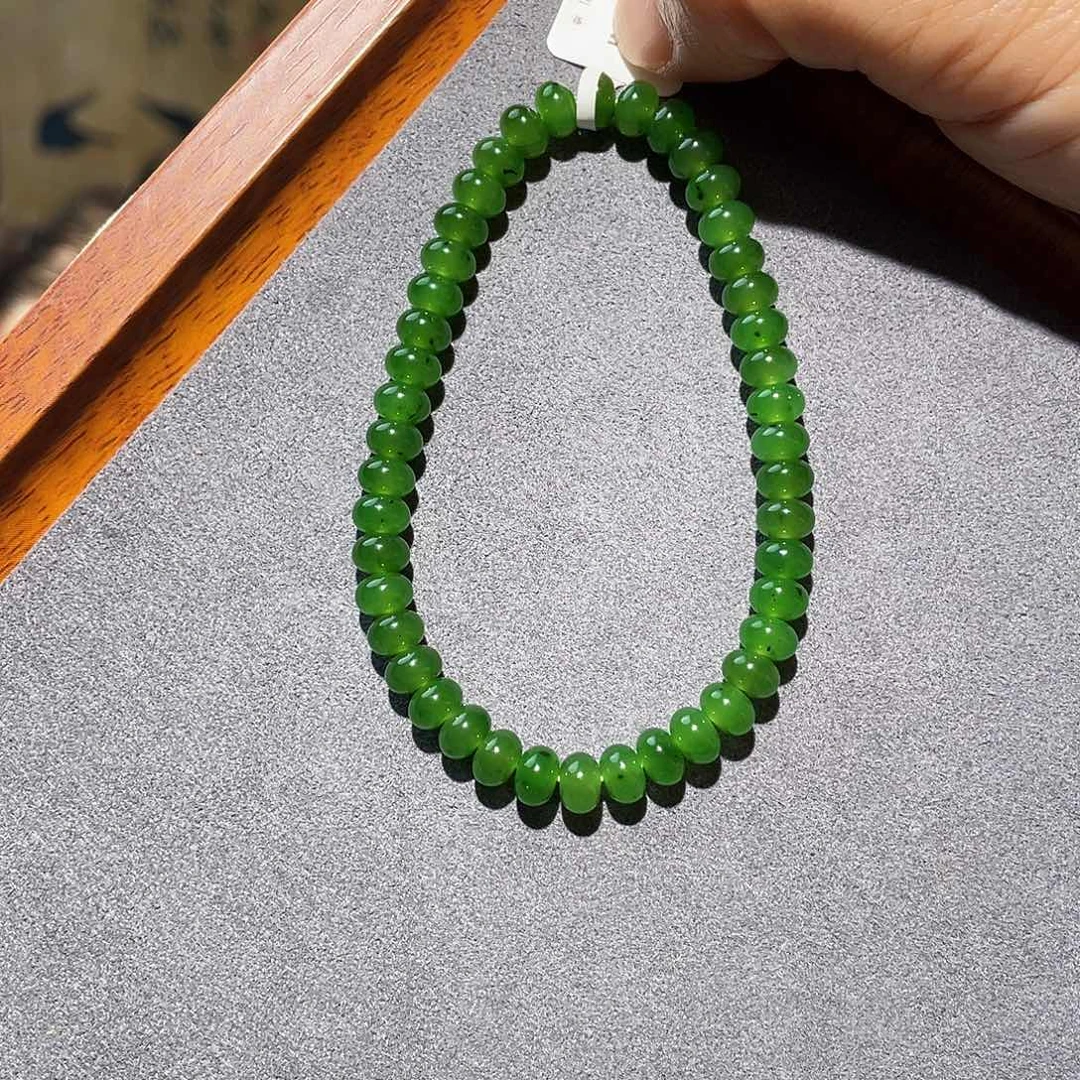 手链未镶嵌和田玉（碧玉）碧玉手串