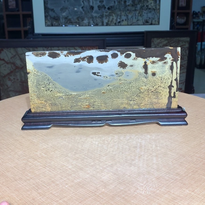 笑***起，广西国画石摆件，收藏观赏