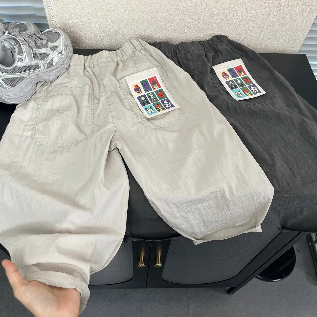 百搭休闲裤夏季轻薄潮卡通宝宝洋气长裤童装男童儿童2025图案裤子