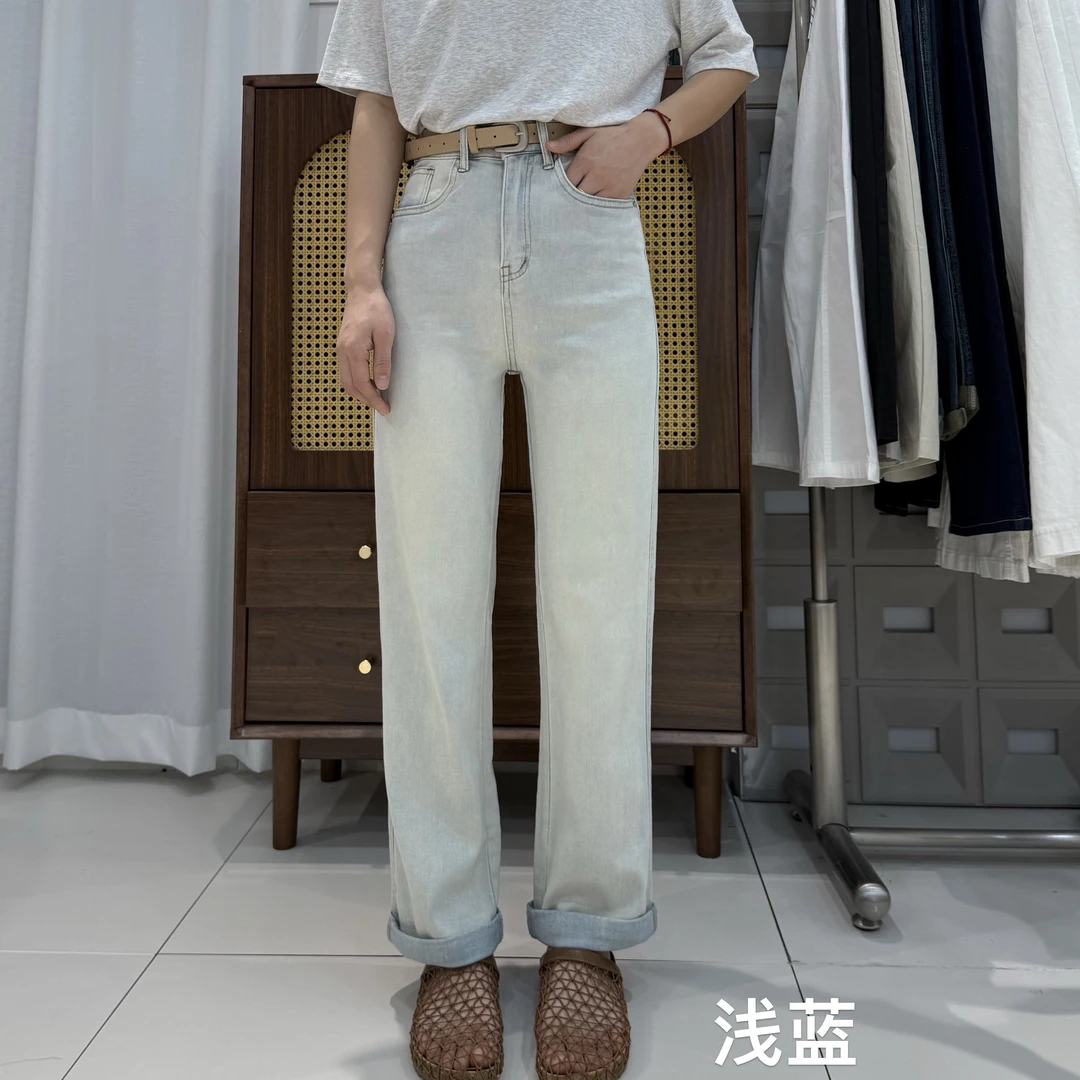 【坦姐严选 实体品质】2025新款复古蓝显瘦直筒裤7938