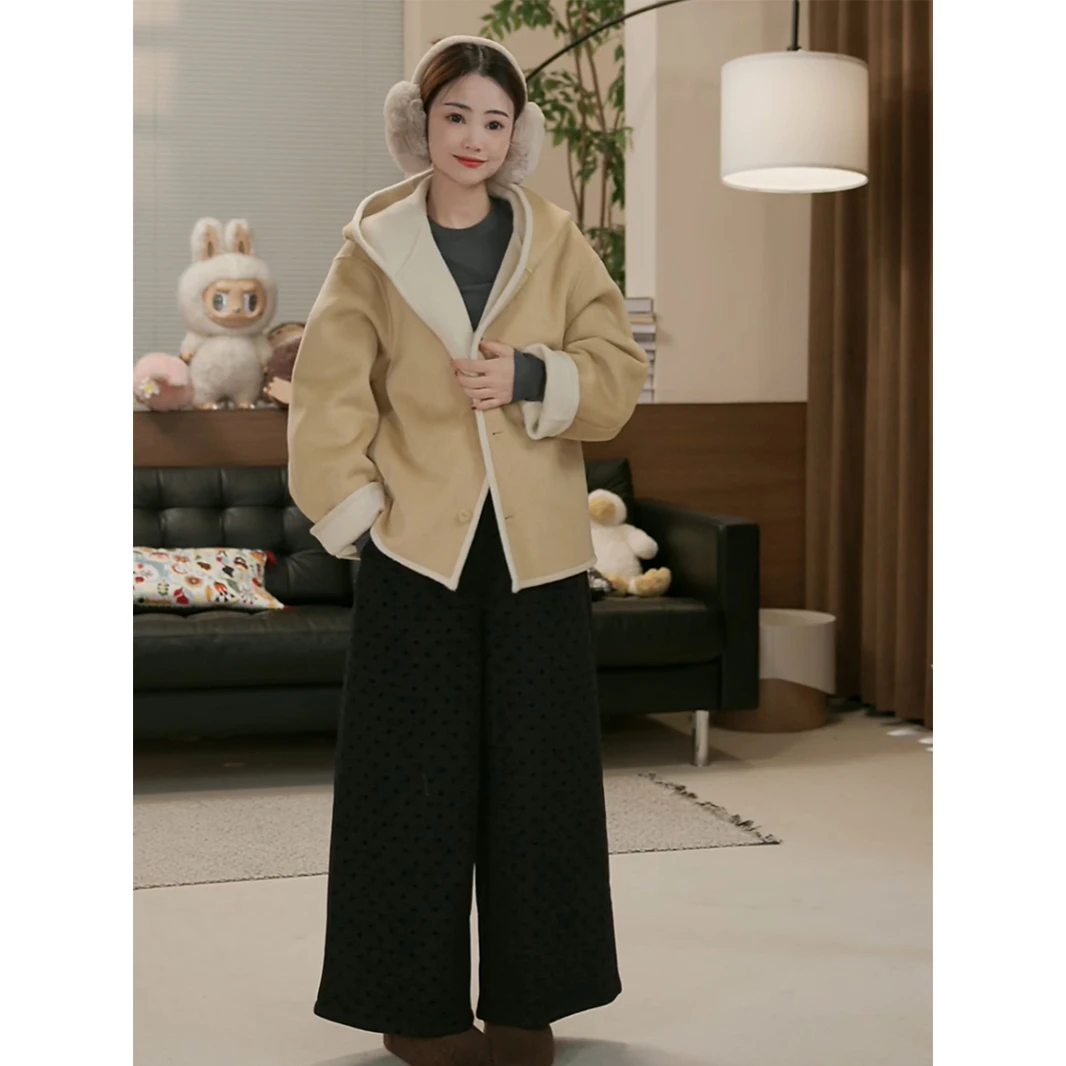 九月Oni【双色】毛呢外套大衣女双面呢外套秋冬新款Y05135