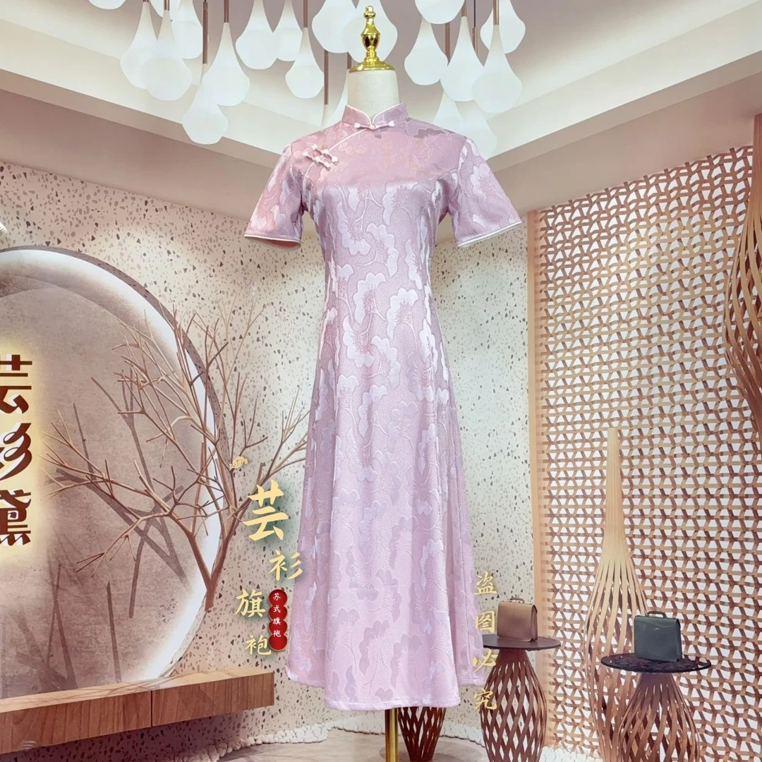 【云杉美人】春夏连衣裙新款改良新中式妈妈国风长款旗袍裙