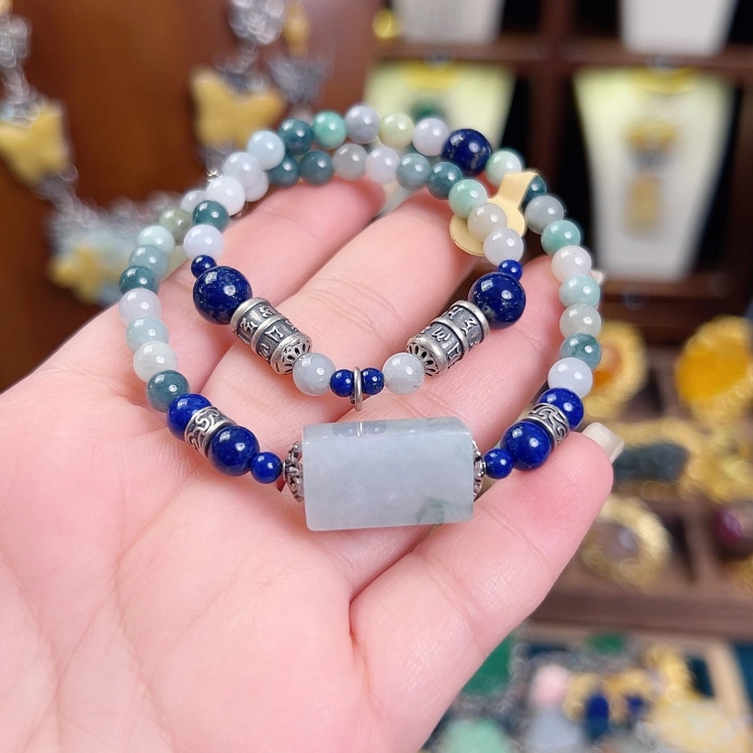 翡翠未镶嵌手链国风