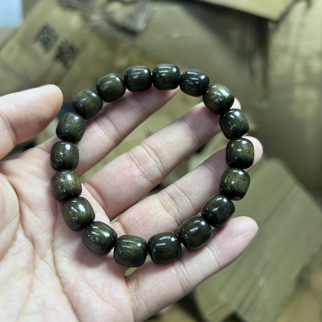 M-aa116金丝楠阴沉木单圈手串