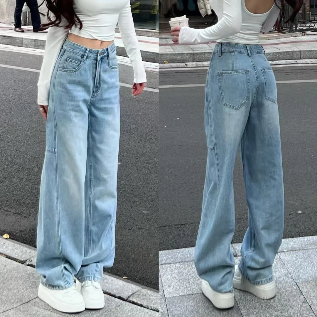 《慵懒清晨》显瘦 显高 显腿直 立体剪裁水洗弯刀牛仔裤