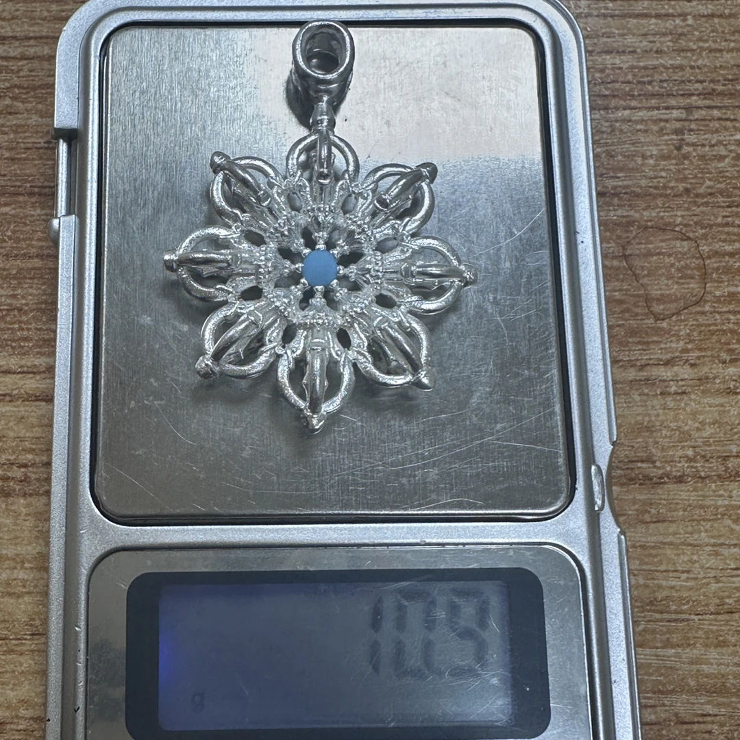 吊坠足银 吊坠足银 足银999莲花降魔杵吊坠10.9克