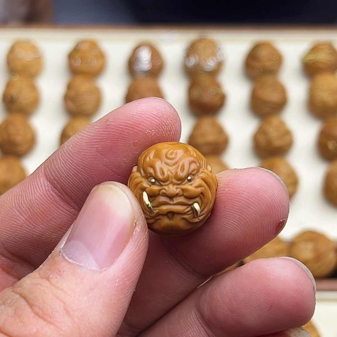 猴头核桃吊坠镶嵌夜叉17