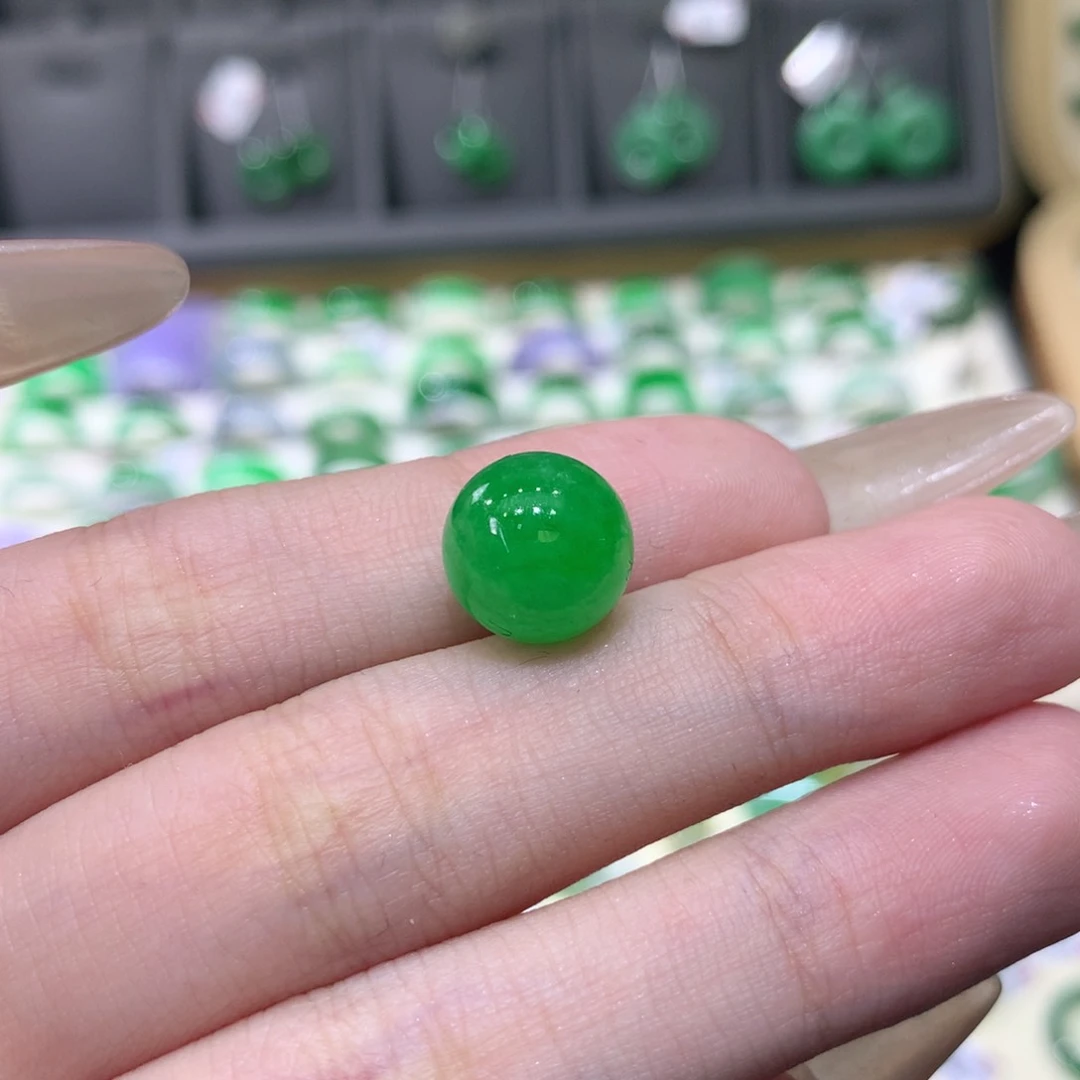翡翠戒指未镶嵌11绿珠
