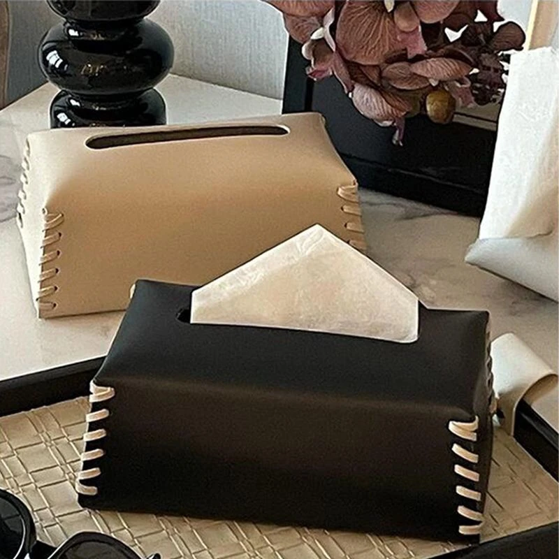 轻奢ins皮革纸巾盒ins风高颜值抽纸盒高档现代北欧网红简约纸抽盒