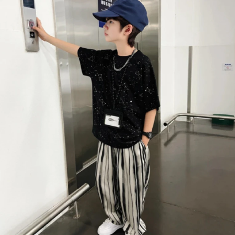 男童夏装套装2025新款儿童装中大童酷帅气运动薄款男孩夏季夏款潮