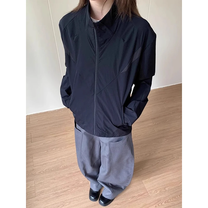 灰色网眼原纱冰丝防晒衣男款夏季轻薄款户外速干运动长袖防晒外套