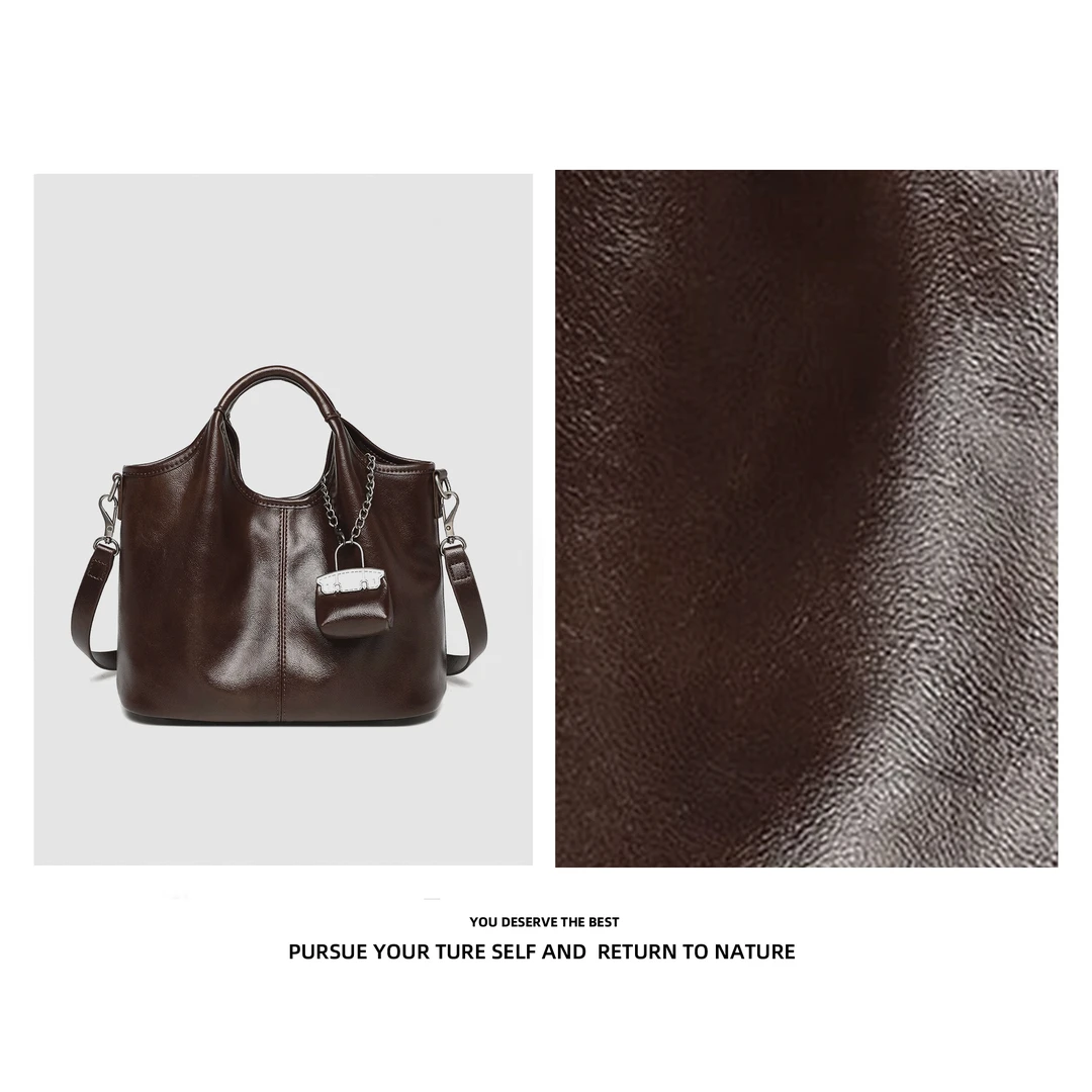 【送小包】轻奢纯色三件套手提菜篮子包女士新款时尚百搭斜挎子母包