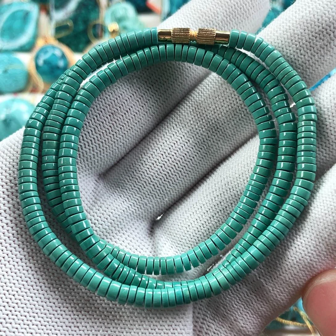 绿松石18K金镶嵌车挂