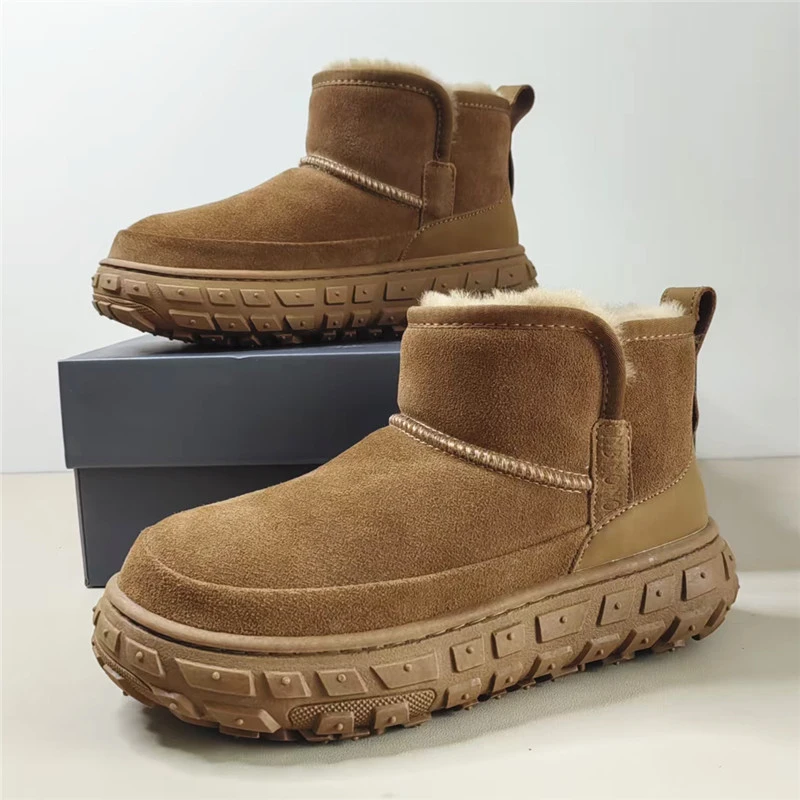 25856-1内里全羊毛！拉帮上线男士雪地靴榴莲厚底加厚东北雪地棉鞋