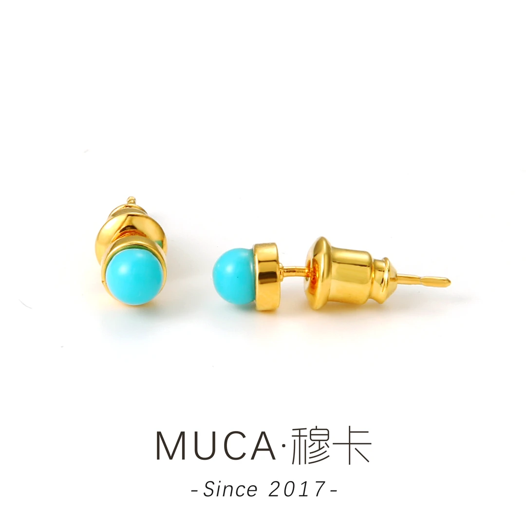 【一点蓝】气质蓝色简约百搭耳钉A1027