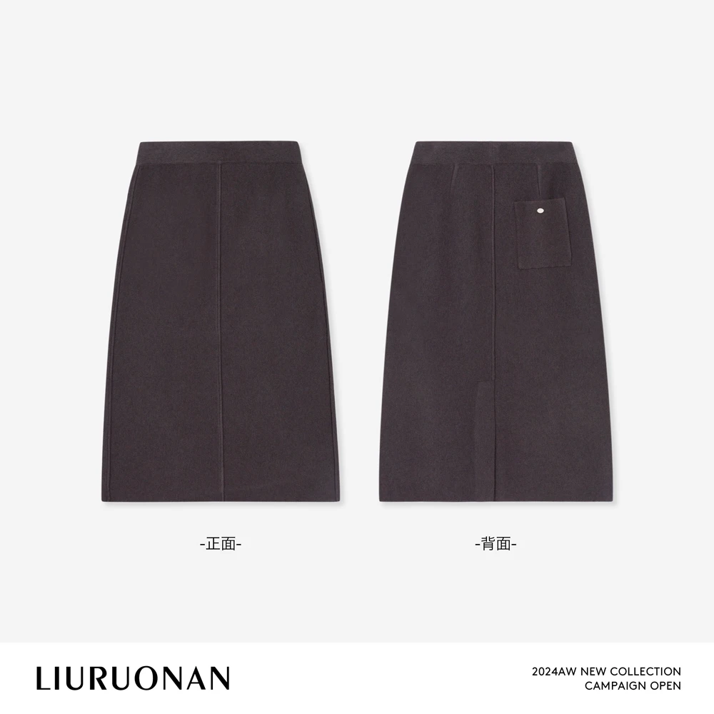 LIURUONAN 24AW【毛织直简裙】显瘦a字版中长款半身裙女冬季新款
