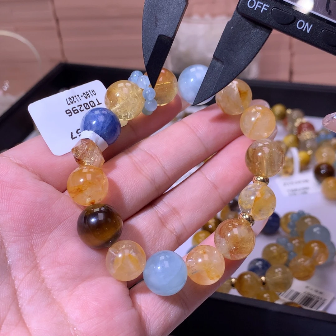 银S925镶嵌水晶手链多宝