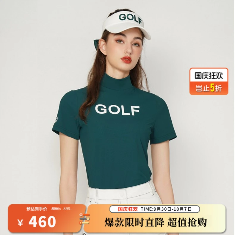 RYDER CUP莱德杯高尔夫服装女短袖夏季轻薄弹力立领T恤RF231PD112