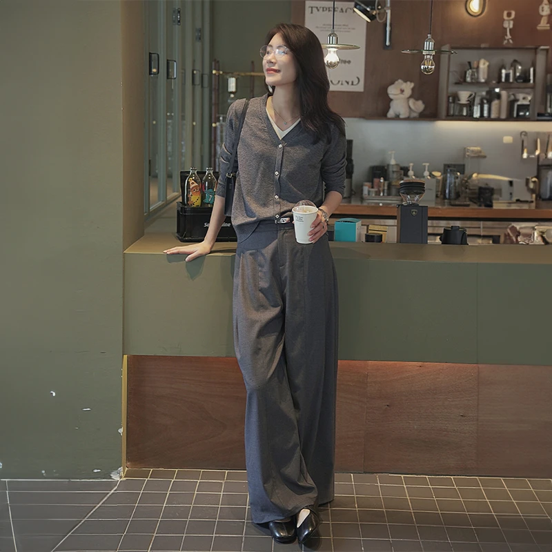 【简约西裤】Mayya Plus麦芽慵懒风通勤简约流光风梭织裤32536585