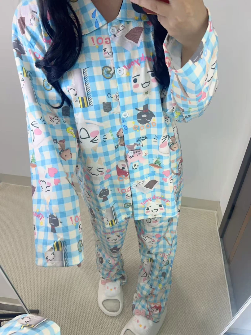 Toro多罗猫*秋季卡通长袖睡衣套装女可外穿家居服